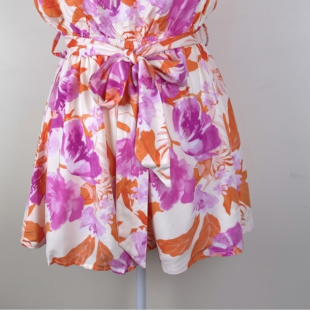 House Of Sienna | Feminine Tropical Vacation One Shoulder Shorts Romper | 8 - Picture 5 of 11
